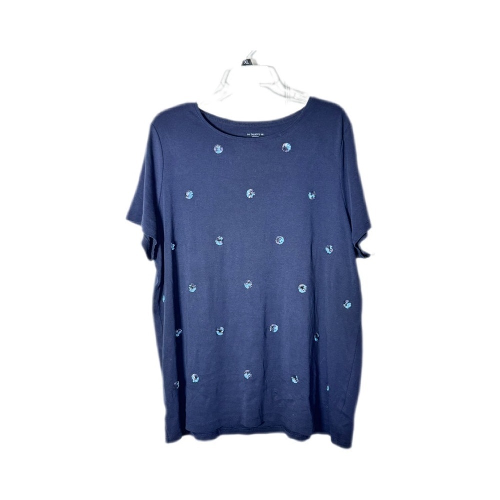 Talbots Blue Short Sleeve Tee with Sequins